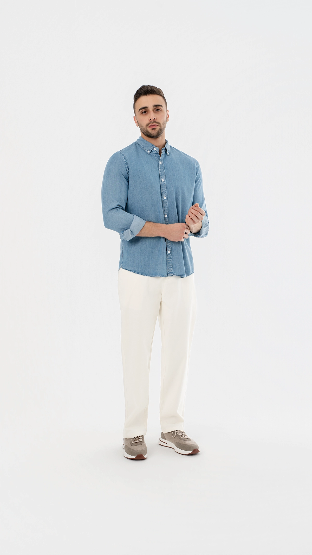 Long Sleeve Tencel Jeans Shirt